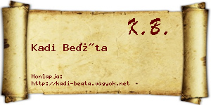 Kadi Beáta névjegykártya