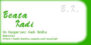 beata kadi business card